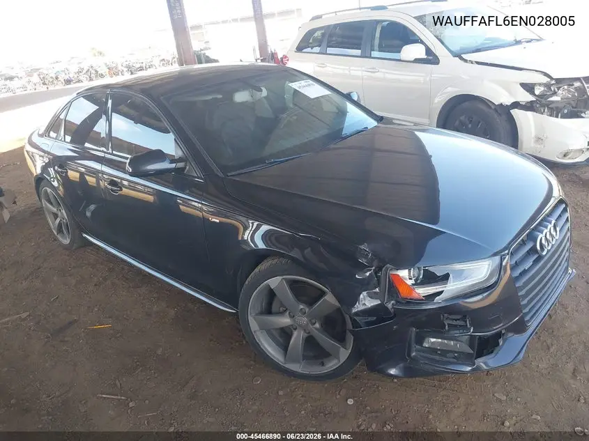 2014 Audi A4 2.0T Premium VIN: WAUFFAFL6EN028005 Lot: 45466890