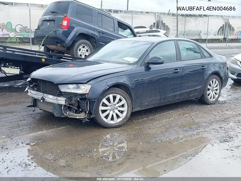 2014 Audi A4 2.0T Premium VIN: WAUBFAFL4EN004686 Lot: 45616202