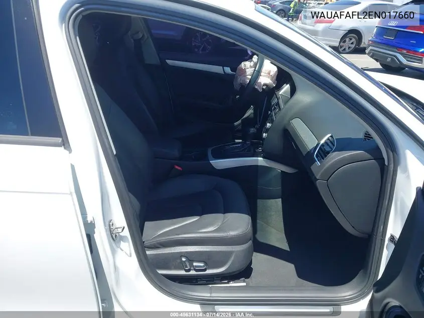2014 Audi A4 2.0T Premium VIN: WAUAFAFL2EN017660 Lot: 45631134