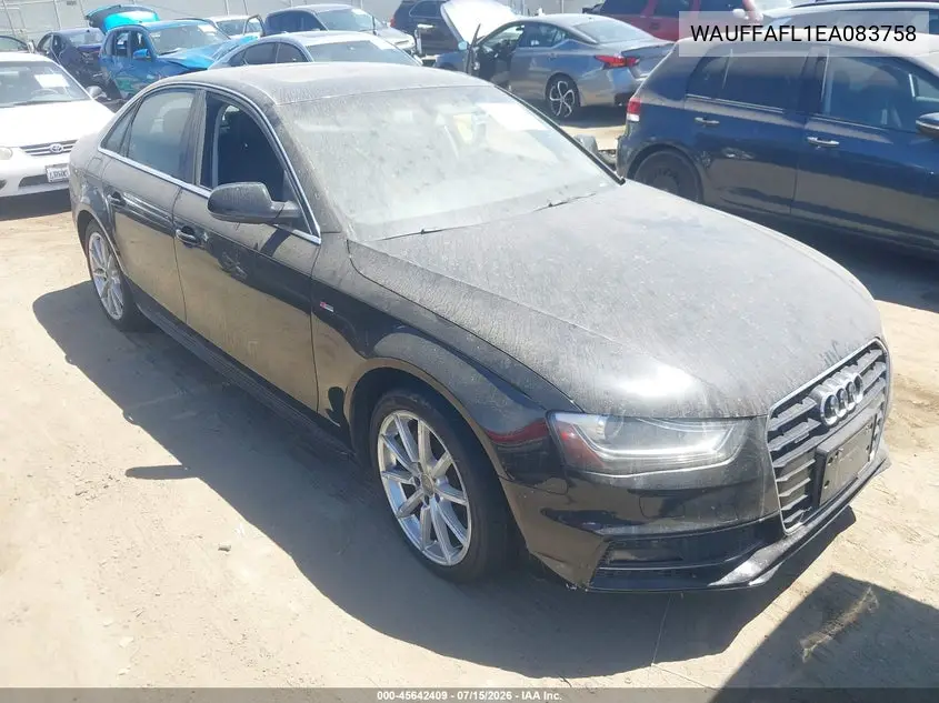 2014 Audi A4 2.0T Premium VIN: WAUFFAFL1EA083758 Lot: 45642409