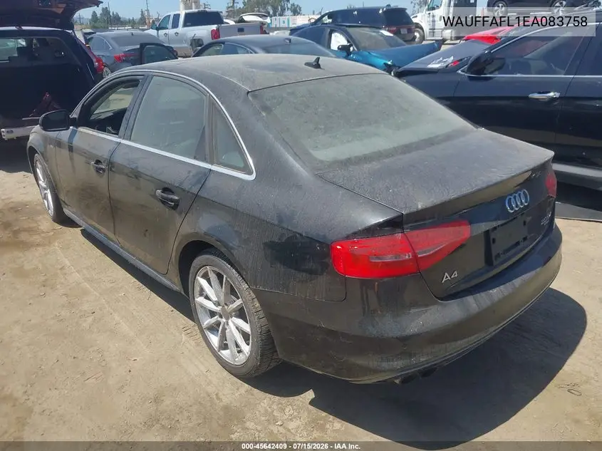 2014 Audi A4 2.0T Premium VIN: WAUFFAFL1EA083758 Lot: 45642409