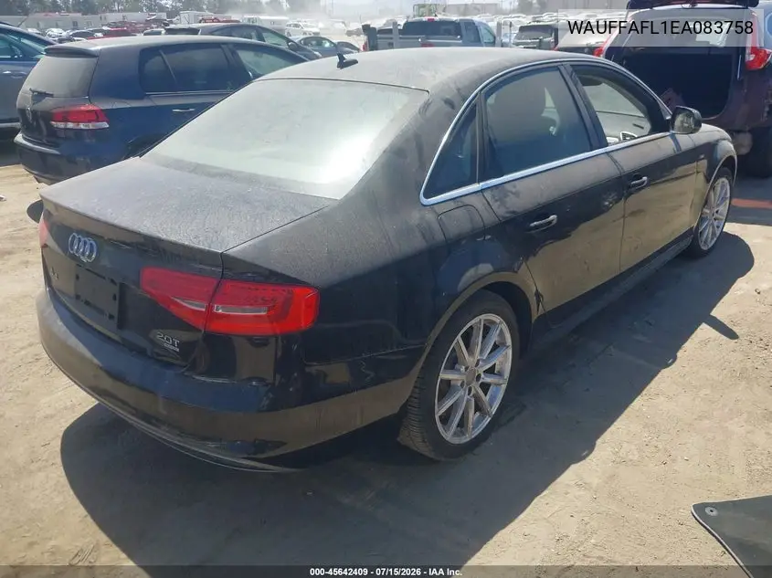 2014 Audi A4 2.0T Premium VIN: WAUFFAFL1EA083758 Lot: 45642409