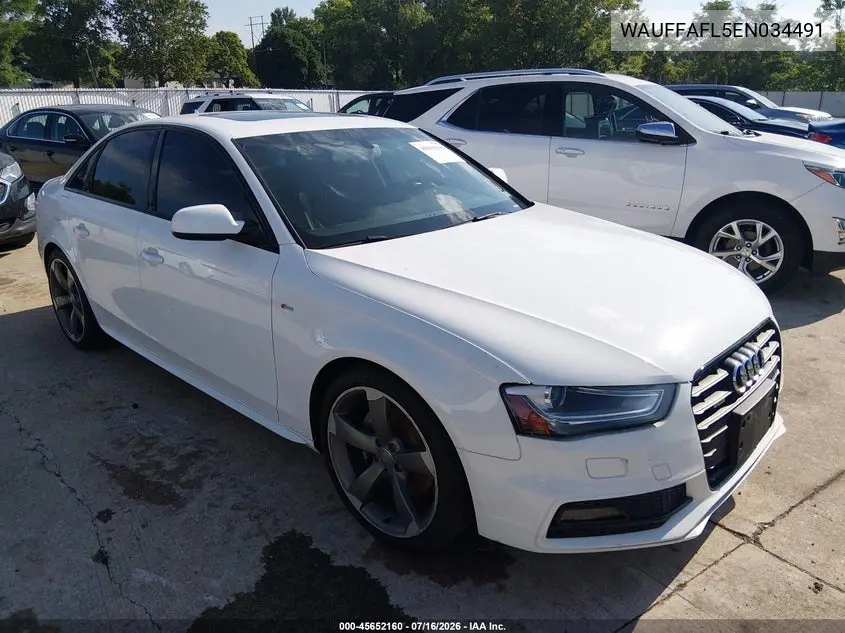 2014 Audi A4 2.0T Premium VIN: WAUFFAFL5EN034491 Lot: 45652160