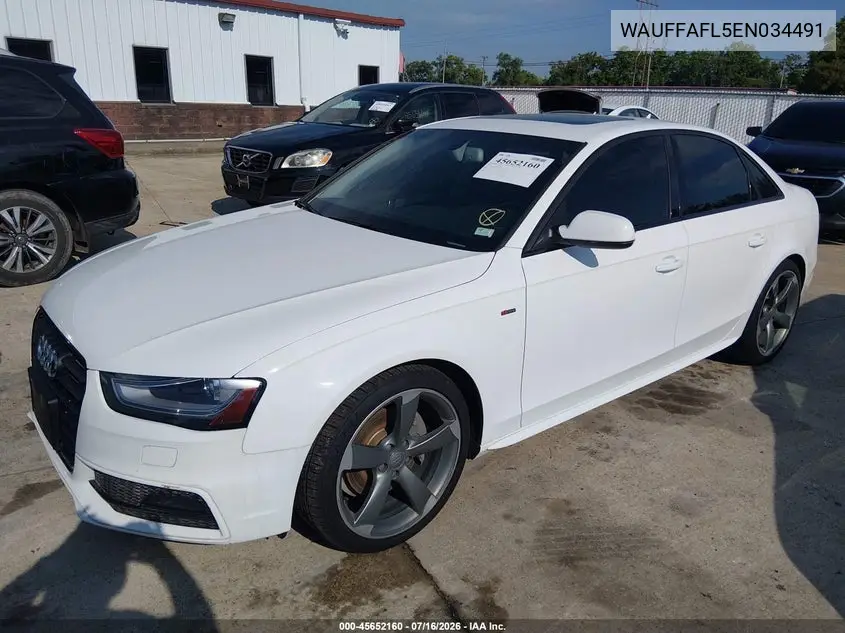 2014 Audi A4 2.0T Premium VIN: WAUFFAFL5EN034491 Lot: 45652160
