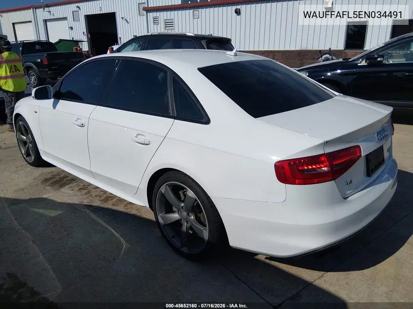 2014 Audi A4 2.0T Premium VIN: WAUFFAFL5EN034491 Lot: 45652160