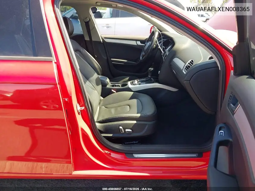 2014 Audi A4 2.0T Premium VIN: WAUAFAFLXEN008365 Lot: 45656857