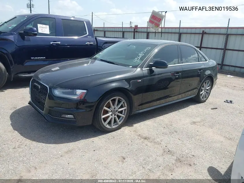 2014 Audi A4 2.0T Premium VIN: WAUFFAFL3EN019536 Lot: 45659043