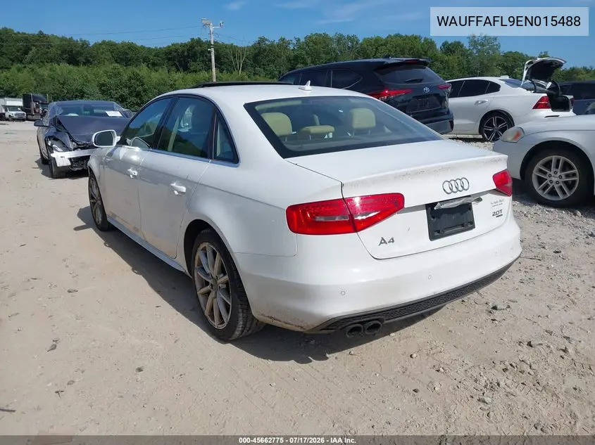 2014 Audi A4 2.0T Premium VIN: WAUFFAFL9EN015488 Lot: 45662775
