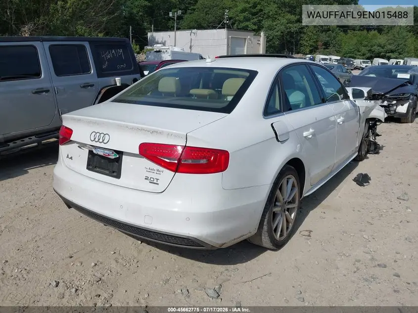 2014 Audi A4 2.0T Premium VIN: WAUFFAFL9EN015488 Lot: 45662775