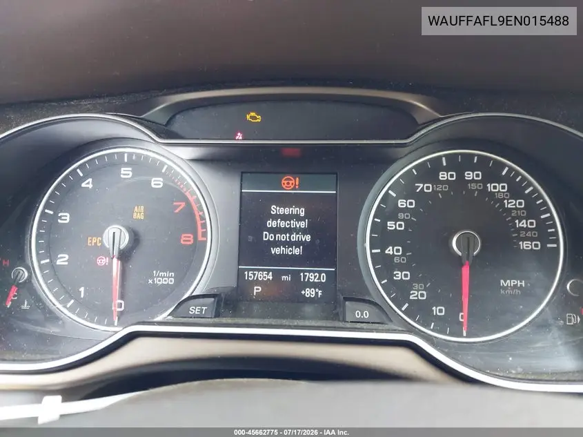 2014 Audi A4 2.0T Premium VIN: WAUFFAFL9EN015488 Lot: 45662775