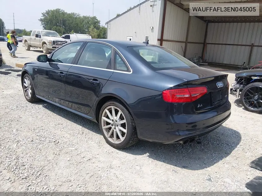 2014 Audi A4 2.0T Premium VIN: WAUFFAFL3EN045005 Lot: 45675910