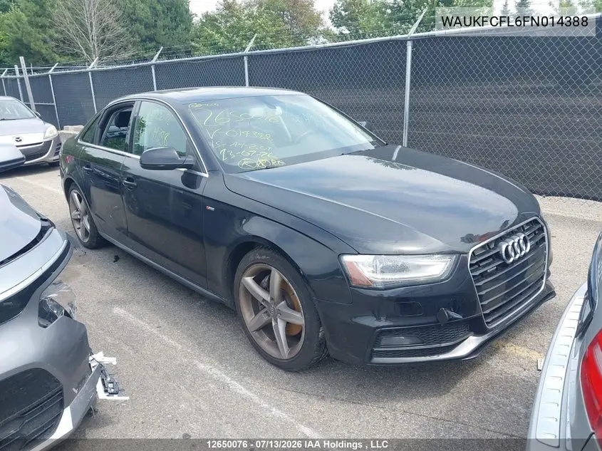 2015 Audi A4 2.0T Technik Plus VIN: WAUKFCFL6FN014388 Lot: 12650076