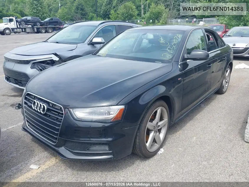 2015 Audi A4 2.0T Technik Plus VIN: WAUKFCFL6FN014388 Lot: 12650076