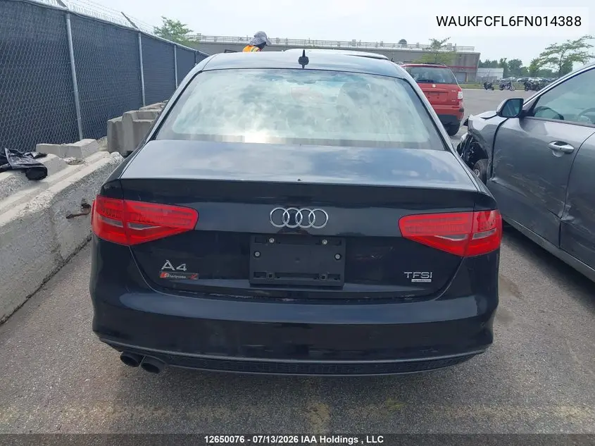 2015 Audi A4 2.0T Technik Plus VIN: WAUKFCFL6FN014388 Lot: 12650076