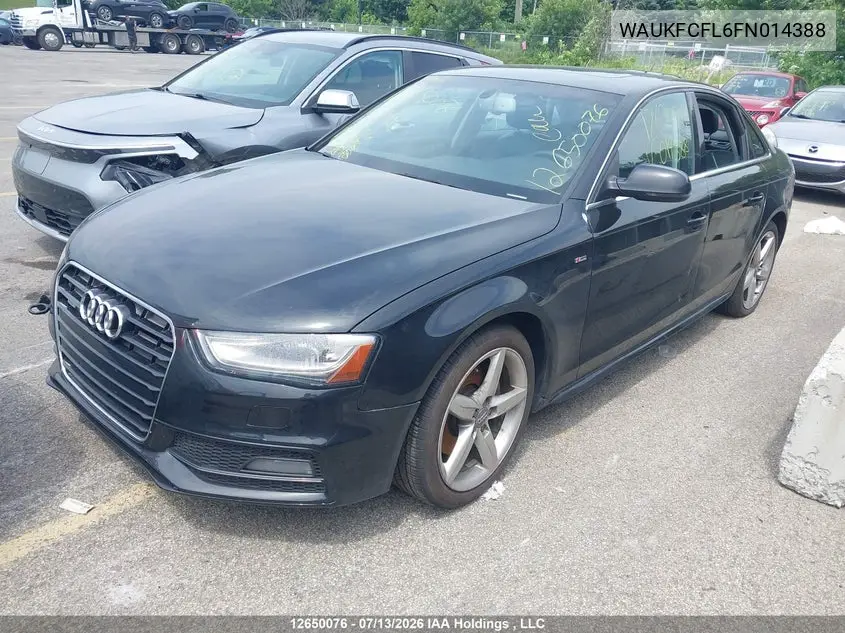 2015 Audi A4 2.0T Technik Plus VIN: WAUKFCFL6FN014388 Lot: 12650076