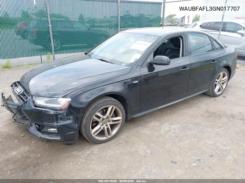 2016 Audi A4 2.0T Premium VIN: WAUBFAFL3GN017707 Lot: 45319255