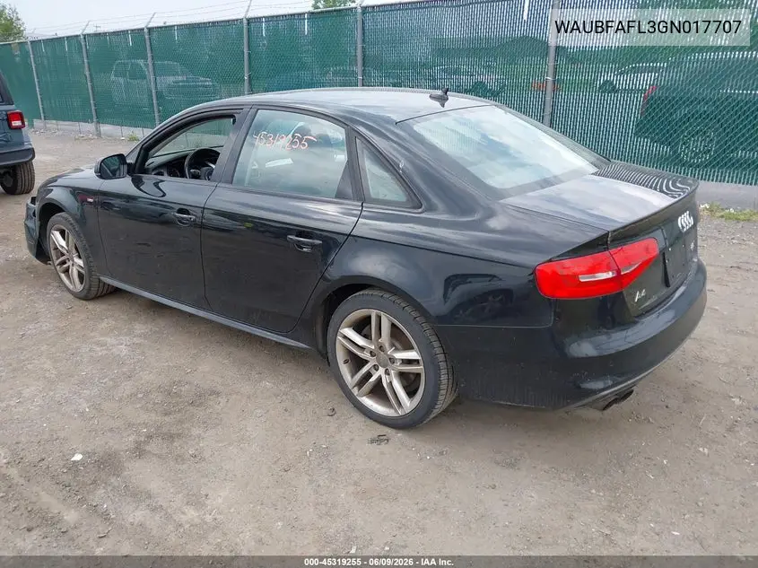 2016 Audi A4 2.0T Premium VIN: WAUBFAFL3GN017707 Lot: 45319255