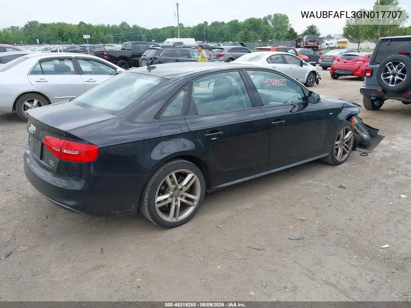 2016 Audi A4 2.0T Premium VIN: WAUBFAFL3GN017707 Lot: 45319255