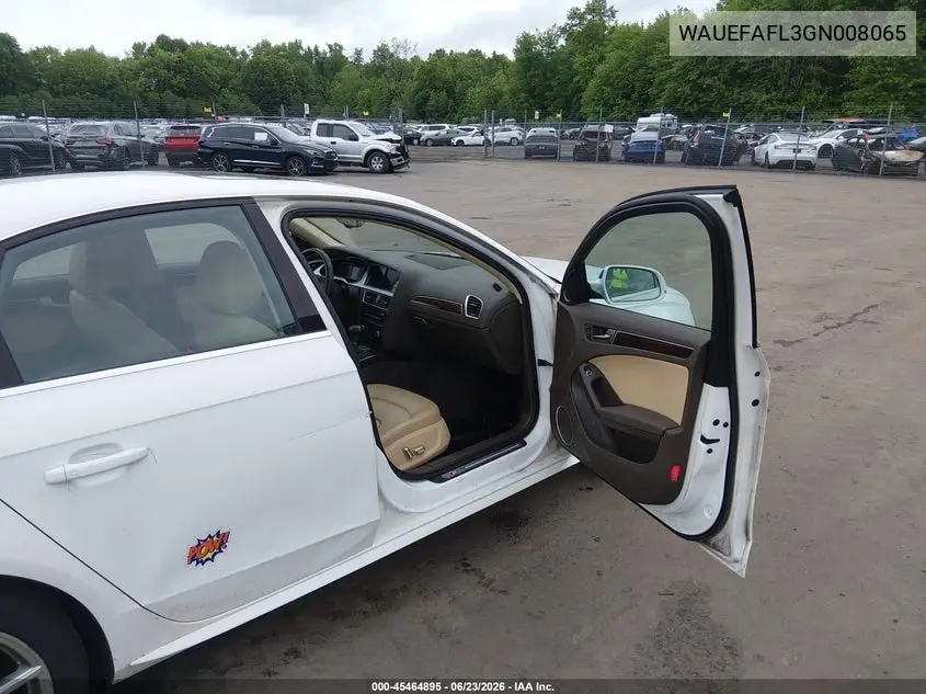 2016 Audi A4 Premium Plus VIN: WAUEFAFL3GN008065 Lot: 45464895