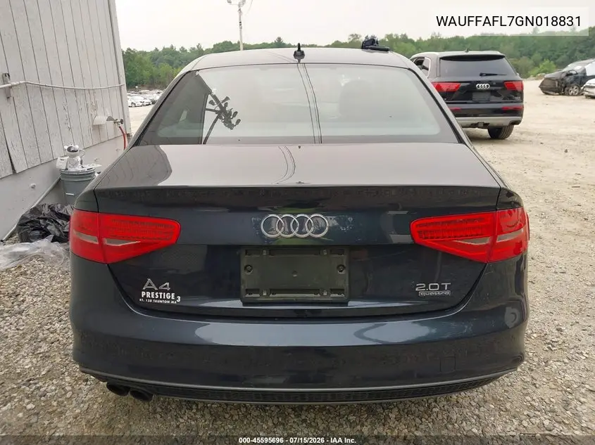 2016 Audi A4 Premium Plus VIN: WAUFFAFL7GN018831 Lot: 45595696