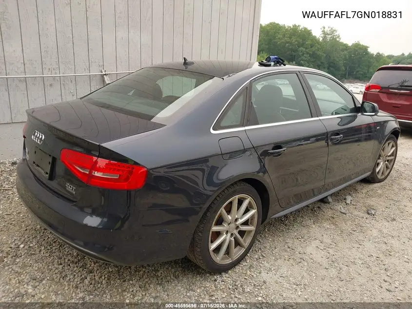2016 Audi A4 Premium Plus VIN: WAUFFAFL7GN018831 Lot: 45595696