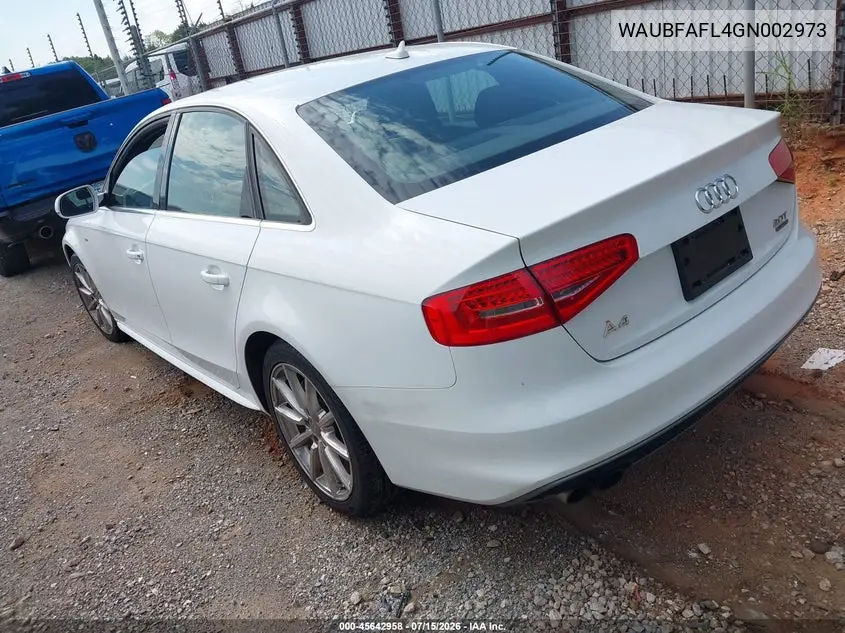 2016 Audi A4 Premium VIN: WAUBFAFL4GN002973 Lot: 45642958