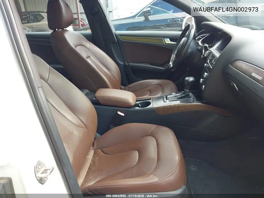2016 Audi A4 Premium VIN: WAUBFAFL4GN002973 Lot: 45642958