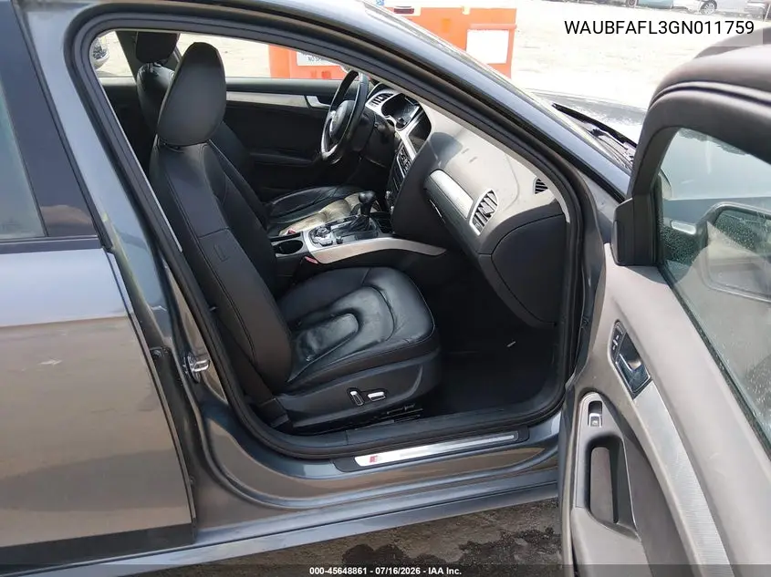 2016 Audi A4 Premium VIN: WAUBFAFL3GN011759 Lot: 45648861
