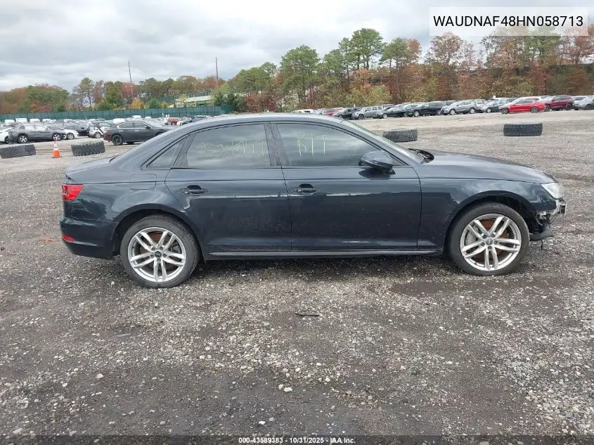 WAUDNAF48HN058713 2017 Audi A4 2.0T Season Of Audi Premium