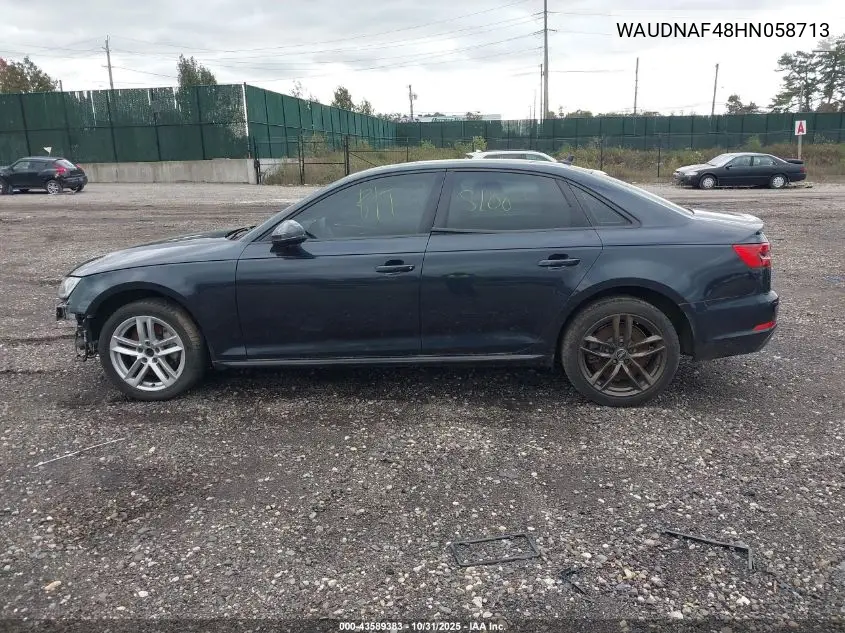 WAUDNAF48HN058713 2017 Audi A4 2.0T Season Of Audi Premium