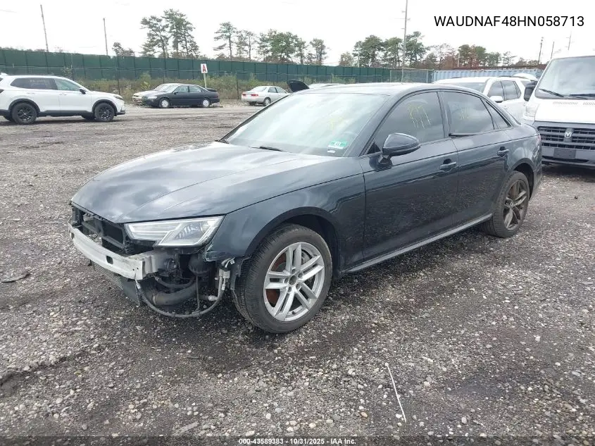 WAUDNAF48HN058713 2017 Audi A4 2.0T Season Of Audi Premium