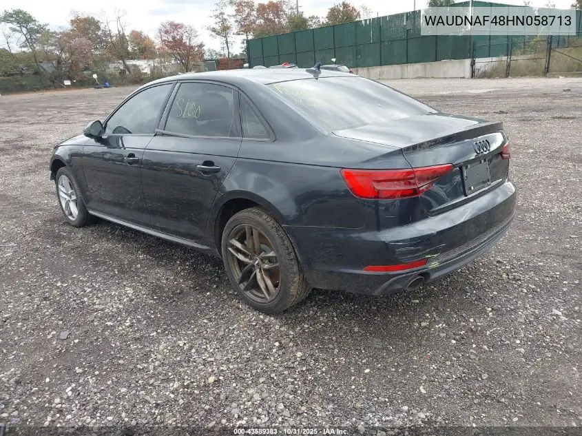 WAUDNAF48HN058713 2017 Audi A4 2.0T Season Of Audi Premium