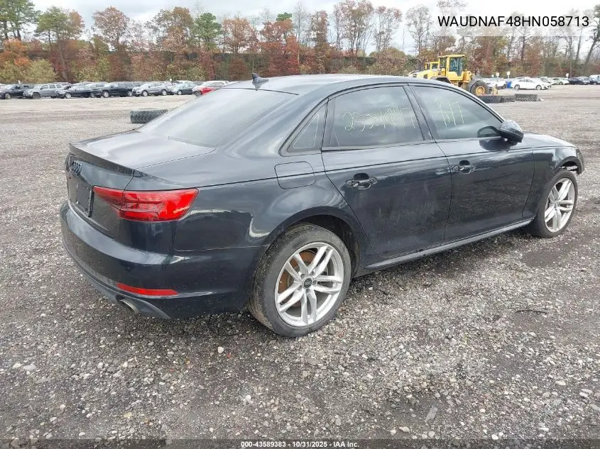 WAUDNAF48HN058713 2017 Audi A4 2.0T Season Of Audi Premium