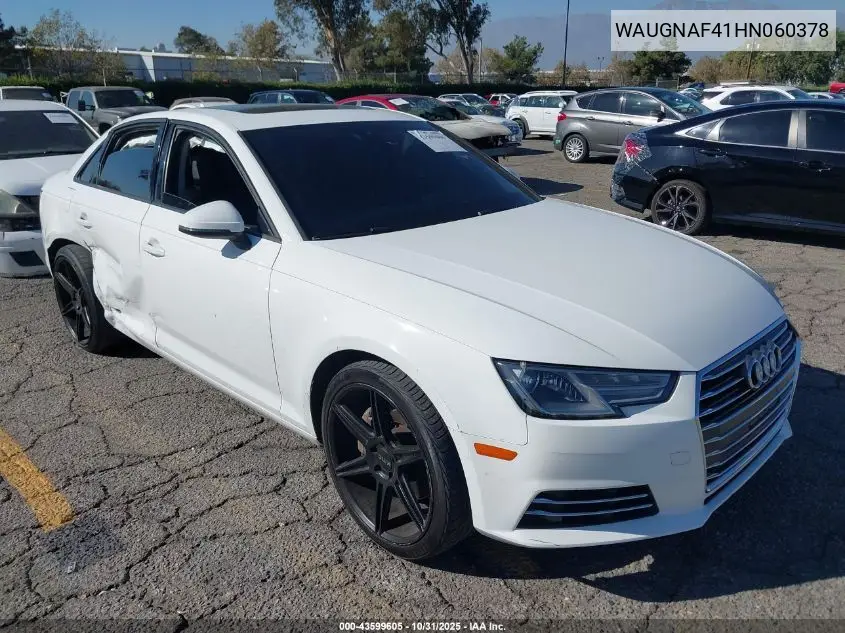 WAUGNAF41HN060378 2017 Audi A4 2.0T Premium
