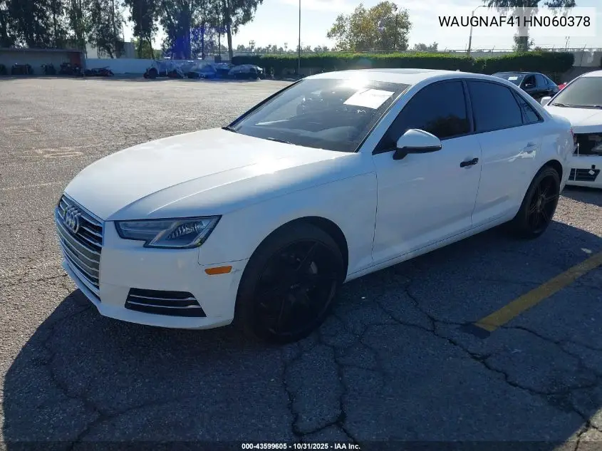 WAUGNAF41HN060378 2017 Audi A4 2.0T Premium