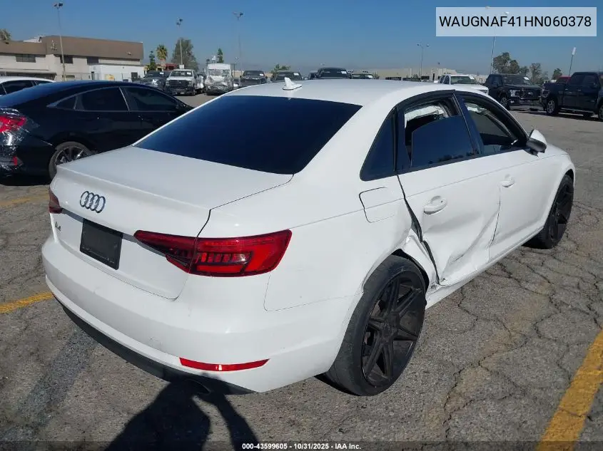 WAUGNAF41HN060378 2017 Audi A4 2.0T Premium