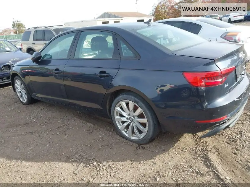 WAUANAF4XHN006910 2017 Audi A4 2.0T Premium