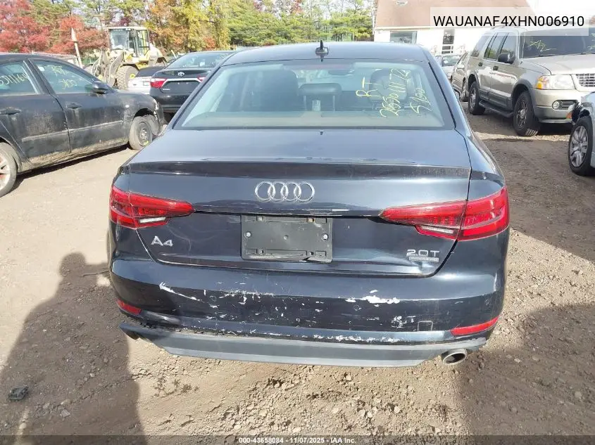 WAUANAF4XHN006910 2017 Audi A4 2.0T Premium