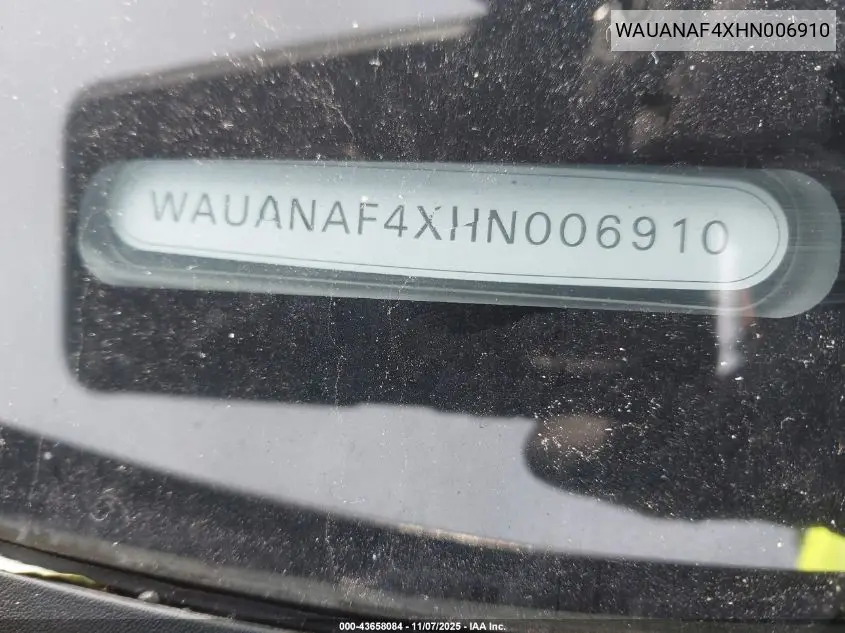 WAUANAF4XHN006910 2017 Audi A4 2.0T Premium