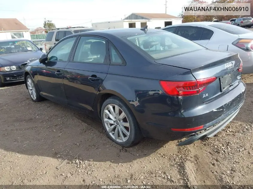WAUANAF4XHN006910 2017 Audi A4 2.0T Premium