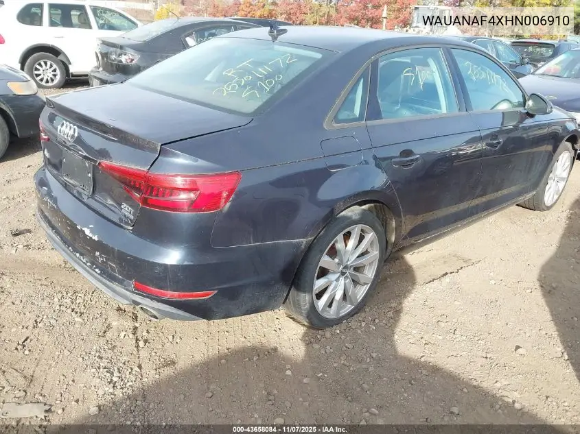 WAUANAF4XHN006910 2017 Audi A4 2.0T Premium