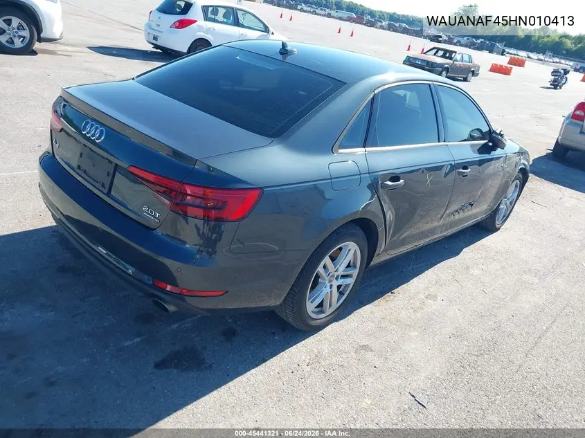 2017 Audi A4 Premium VIN: WAUANAF45HN010413 Lot: 45441321