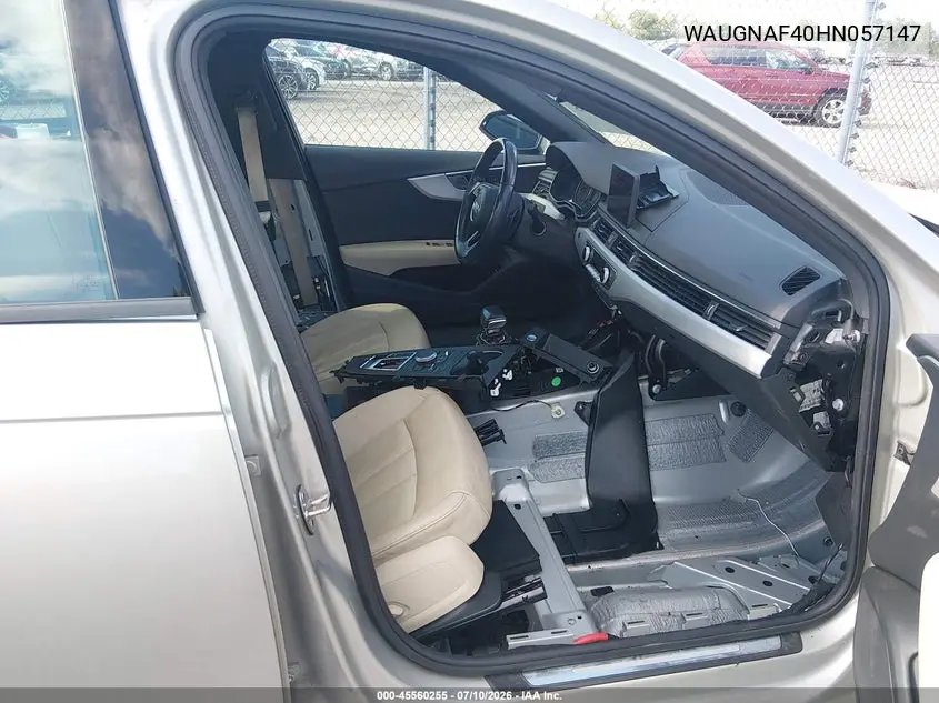 2017 Audi A4 Premium VIN: WAUGNAF40HN057147 Lot: 45560255