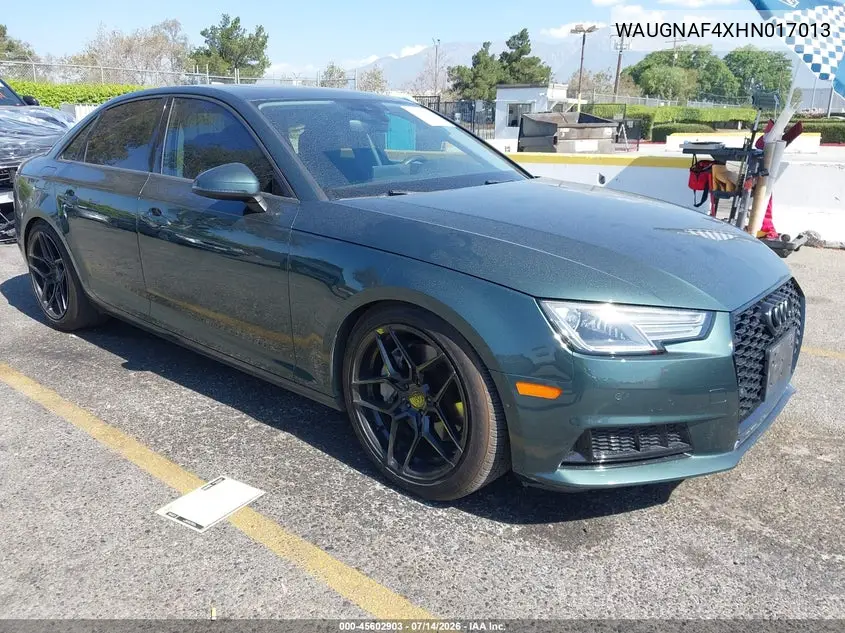 2017 Audi A4 Premium VIN: WAUGNAF4XHN017013 Lot: 45602903