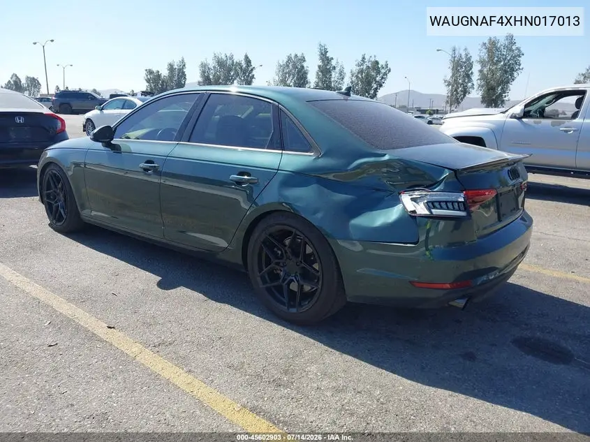2017 Audi A4 Premium VIN: WAUGNAF4XHN017013 Lot: 45602903