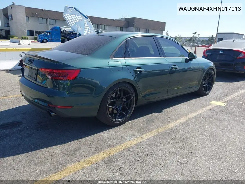2017 Audi A4 Premium VIN: WAUGNAF4XHN017013 Lot: 45602903