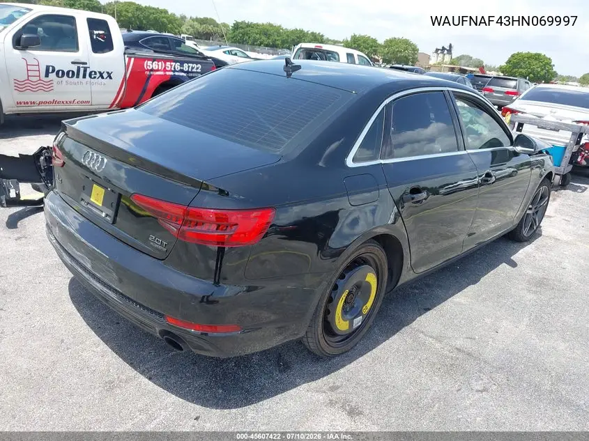 2017 Audi A4 Prestige VIN: WAUFNAF43HN069997 Lot: 45607422