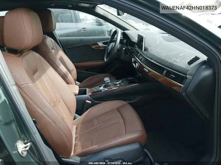 2017 Audi A4 Premium Plus VIN: WAUENAF42HN018373 Lot: 45619958