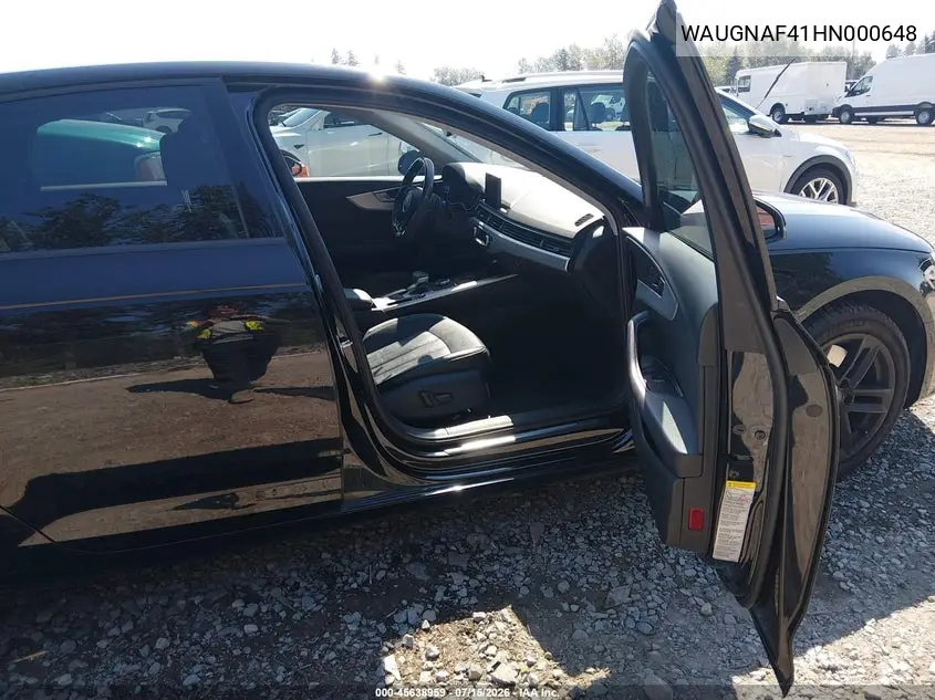 2017 Audi A4 Premium VIN: WAUGNAF41HN000648 Lot: 45638959