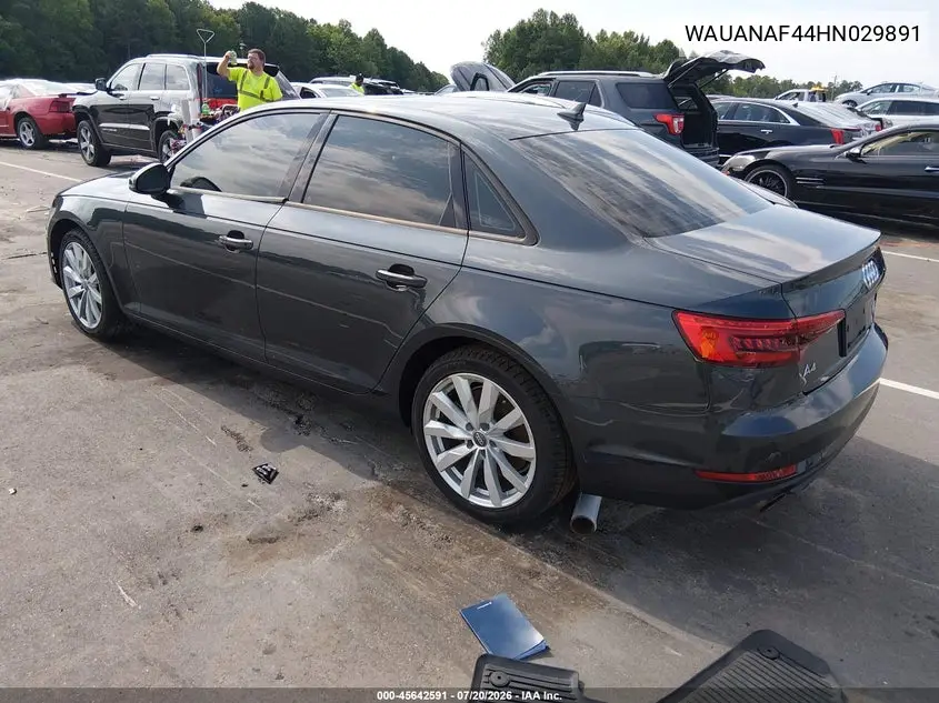 2017 Audi A4 Premium VIN: WAUANAF44HN029891 Lot: 45642591